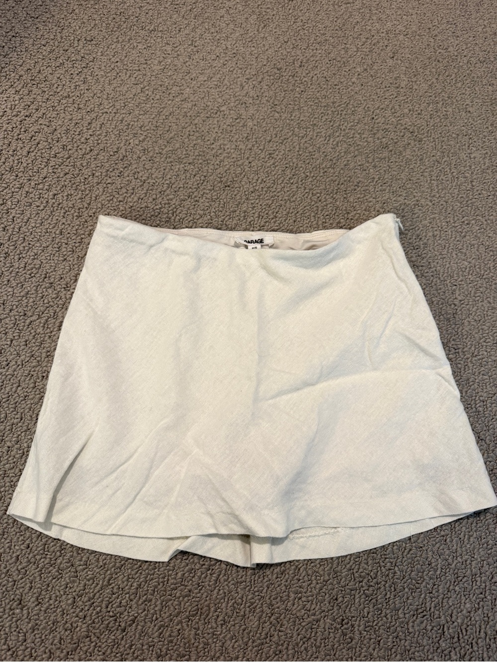 Garage Cream Zip Side Mini Skort
